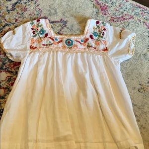 White Double Lined embroidered top